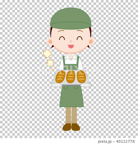 パン職人の女性　焼き立てパン 40122778