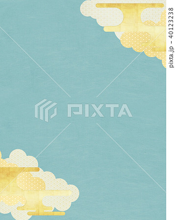 和-背景-金-ブルー 和-背景-金-ブルー 40123238