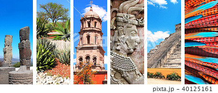 Set of banners with landmarks of Mexico Set of banners with landmarks of Mexico 40125161
