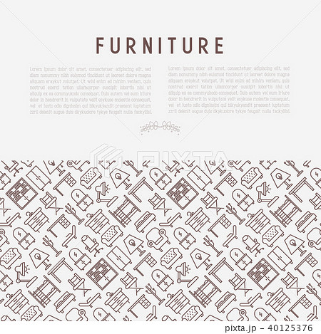 Furniture concept with thin line icons Furniture concept with thin line icons 40125376