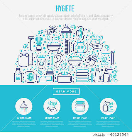 Hygiene concept in half circle 40125544