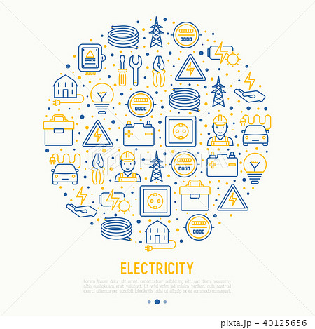 Electricity concept in circle  40125656