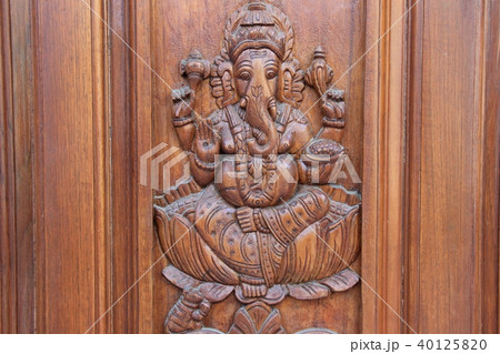 Ganesha on Teakwood Door Ganesha on Teakwood Door 40125820