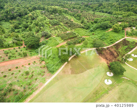 Aerial view of beautiful golf course 40125989