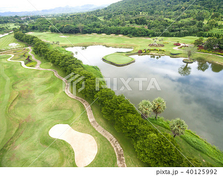 Aerial view of beautiful golf course 40125992