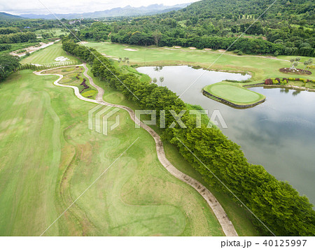 Aerial view of beautiful golf course 40125997