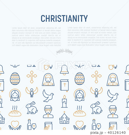 Christianity concept with thin line icons Christianity concept with thin line icons 40126140
