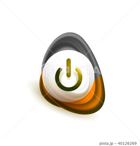 Glass transparent effect power start button, on off icon, vector UI or app symbol design 40126269