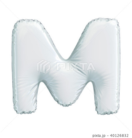 Letter M made of white balloon. 3d rendering isolated on white background 40126832