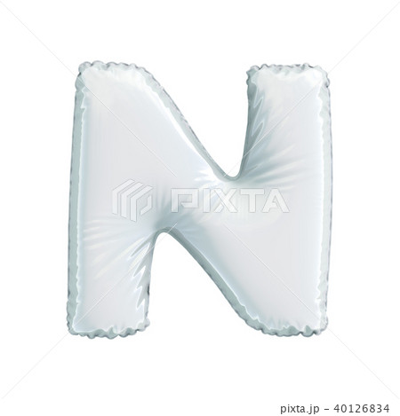 Letter N made of white balloon. 3d rendering isolated on white background Letter N made of white balloon. 3d rendering isolated on white background 40126834
