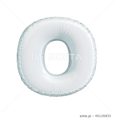 Letter O made of white balloon. 3d rendering isolated on white background 40126835
