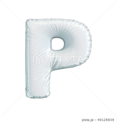Letter P made of white balloon. 3d rendering isolated on white background Letter P made of white balloon. 3d rendering isolated on white background 40126839