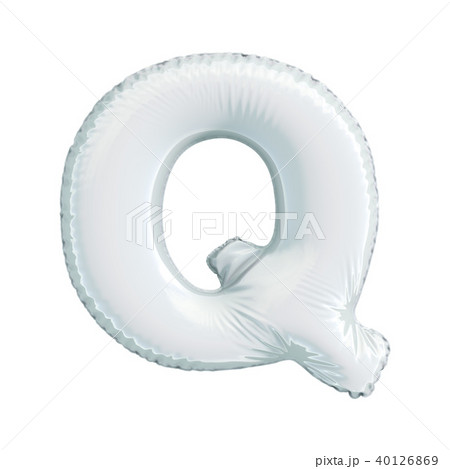 Letter Q made of white balloon. 3d rendering isolated on white background Letter Q made of white balloon. 3d rendering isolated on white background 40126869
