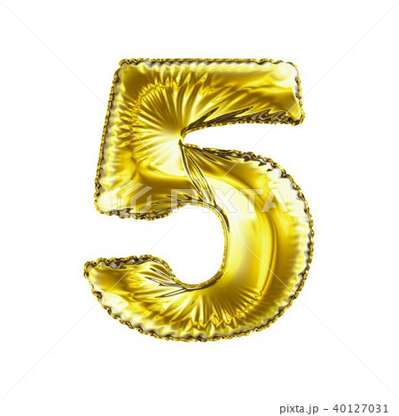 Number 5 five made of gold balloon isolated on a white background. Number 5 five made of gold balloon isolated on a white background. 40127031