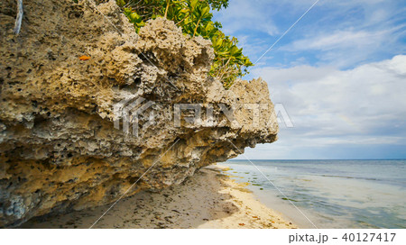 Beautiful wild tropical beach near Anda with granite rocks. Bohol Island. Philippines. 40127417
