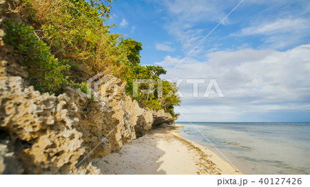 Beautiful wild tropical beach near Anda with granite rocks. Bohol Island. Philippines. 40127426
