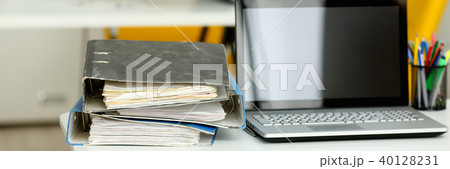 Empty workplace in office closeup 40128231