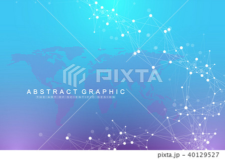 Geometric graphic background artificial intelligence. Turbulence flow trail. Futuristic science and 40129527