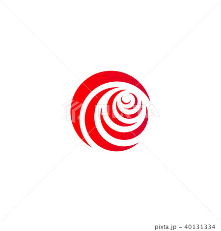 Red abstract rose, vector logo template on white background. Stylish flower illustration, circular Red abstract rose, vector logo template on white background. Stylish flower illustration, circular 40131334