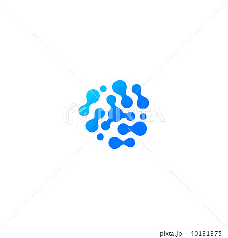 Blue abstract water drop icon. Molecular compound, chemical reaction. Abstract shape, Isolated logo Blue abstract water drop icon. Molecular compound, chemical reaction. Abstract shape, Isolated logo 40131375