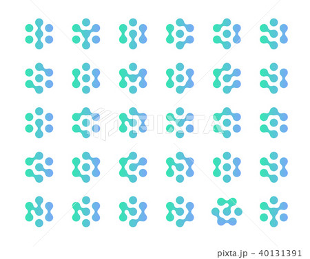 Innovation technology seal set. Isolated biology, chemistry concept logo. AI logotype collection 40131391