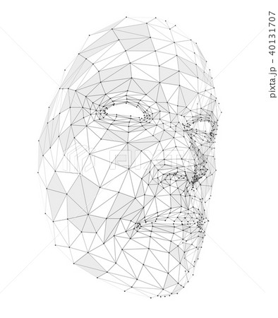 Human face consisting of lines, polygons and dots Human face consisting of lines, polygons and dots 40131707