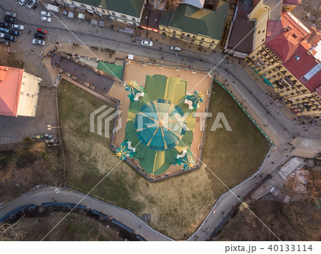 view from above of cathedral of St. Andrey Andreeivskaya church in Kyiv city, Ukraine 40133114