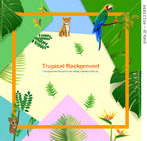 Bright tropical background with jungle plants. 40133894