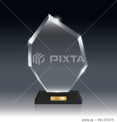 Transparent Realistic Acrylic Glass Trophy Award Transparent Realistic Acrylic Glass Trophy Award 40135075