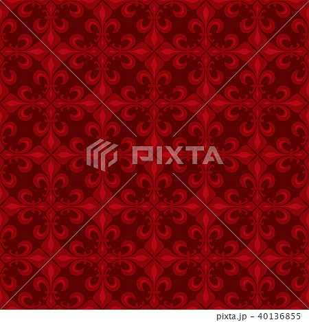 Lace-de-Luce (Lace of Lilies), Red seamless pattern 40136855