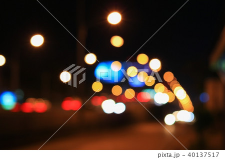Abstract blurred bokeh in city night colorful Abstract blurred bokeh in city night colorful 40137517