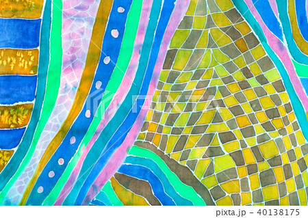 abstract decoration of scarf in batik technique 40138175