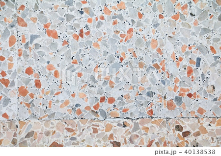 terrazzo floor texture, polished stone pattern  40138538