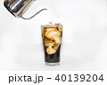 milk pour over ice coffee in white background 40139204
