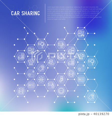 Car sharing concept in honeycombs 40139270
