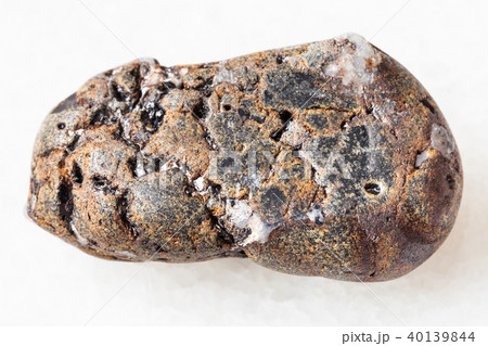 polished sphalerite stone with Galena on white 40139844