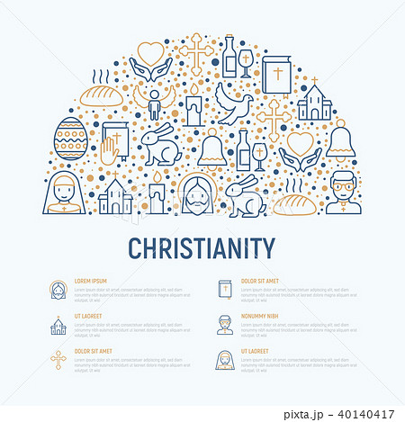 Christianity concept in half circle 40140417