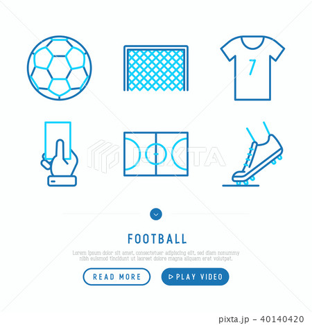 Football thin line icons set Football thin line icons set 40140420