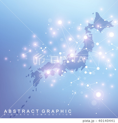 Abstract map of Africa country global network connection. Vector background technology futuristic 40140441