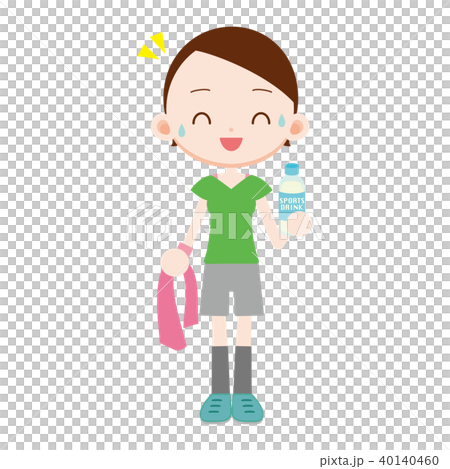 訓練的婦女穿與體育飲料 40140460