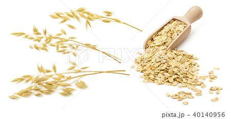 Oatmeal set. Oat ears and wooden scoop  40140956