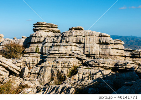 Karst landscape in El Torcal de Antequera, Spain 40141771