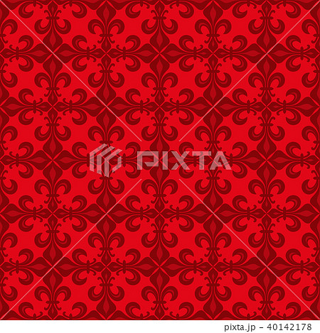 Lace-de-Luce (Lace of Lilies), Red seamless pattern 40142178