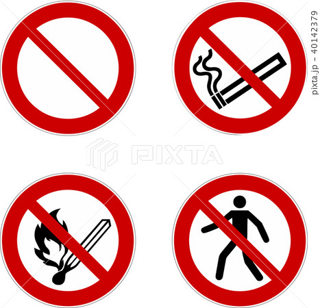 no smoking, prohibition sign, icon set , vector 40142379