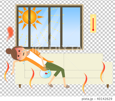 Young woman heat stroke Young woman heat stroke 40142629