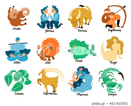 Zodiac Signs Setのイラスト素材
