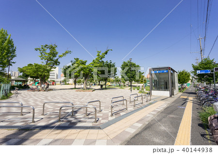 名古屋市昭和区都市風景　川名公園と川名駅 40144938
