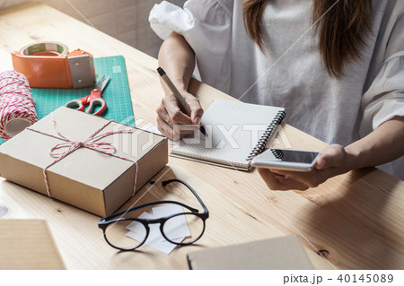 Young entrepreneur woman working at home Young entrepreneur woman working at home 40145089