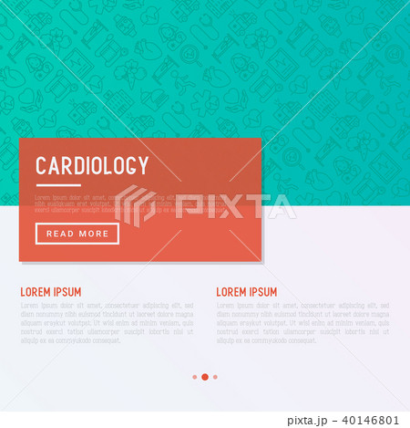Cardiology concept with thin line icons 40146801