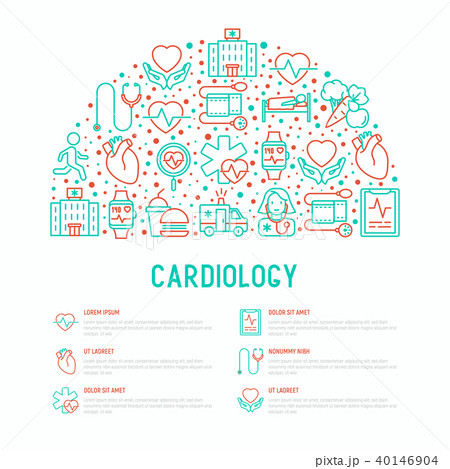 Cardiology concept in half circle 40146904